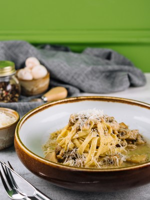 Paste cu hribi și cremă de trufe